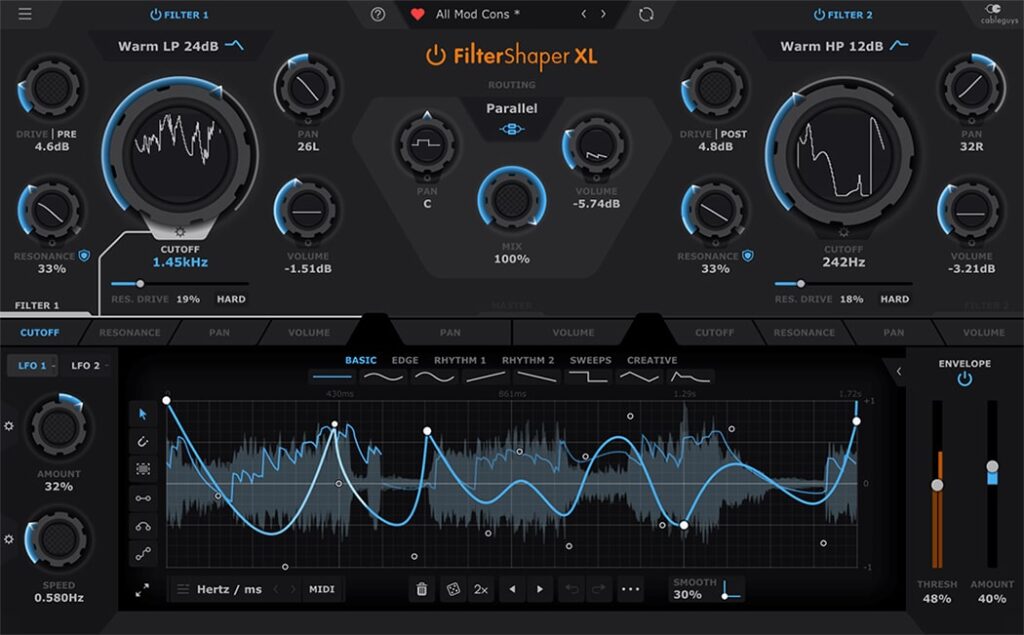 Cableguys – FilterShaper XL Torrent v1.0 VST, VST3, AAX x64 [Win]