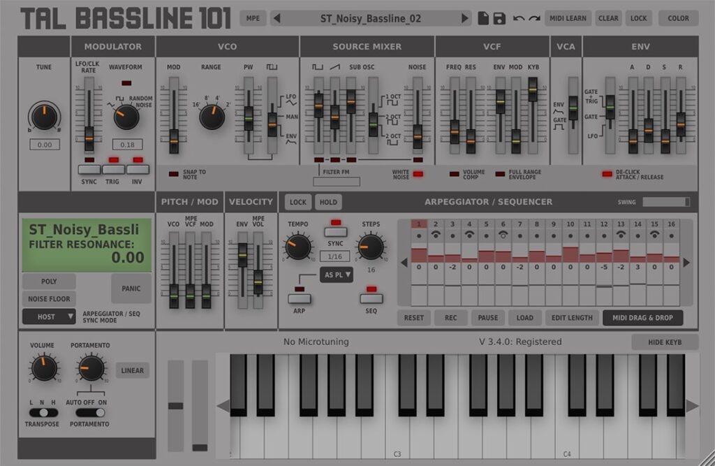 TAL Software – TAL-BassLine-101 Torrent v3.3.0 VSTi, AAX, AU x64 [Win, Mac, Linux]